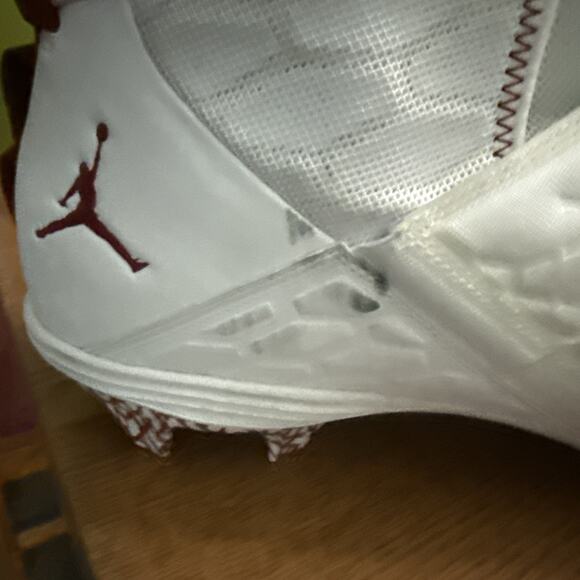 Size 18 Jordan Force Cleat Cv1665-100 Oklahoma University OU“Sample” Pair - Picture 7 of 9
